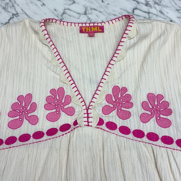 THML Cream Tunic with Pink and Blue Accent - Picture 4 of 6